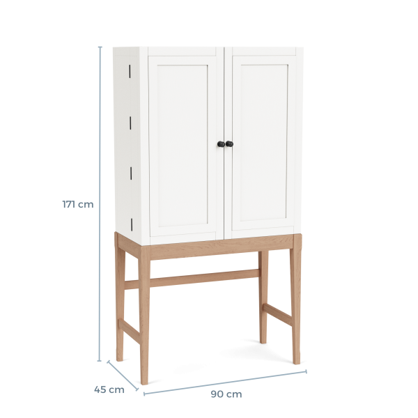 Ardingly Cabinet with Oak Base in Lily