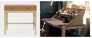 Ardingly Compact Desk with Storage in MUSTARD