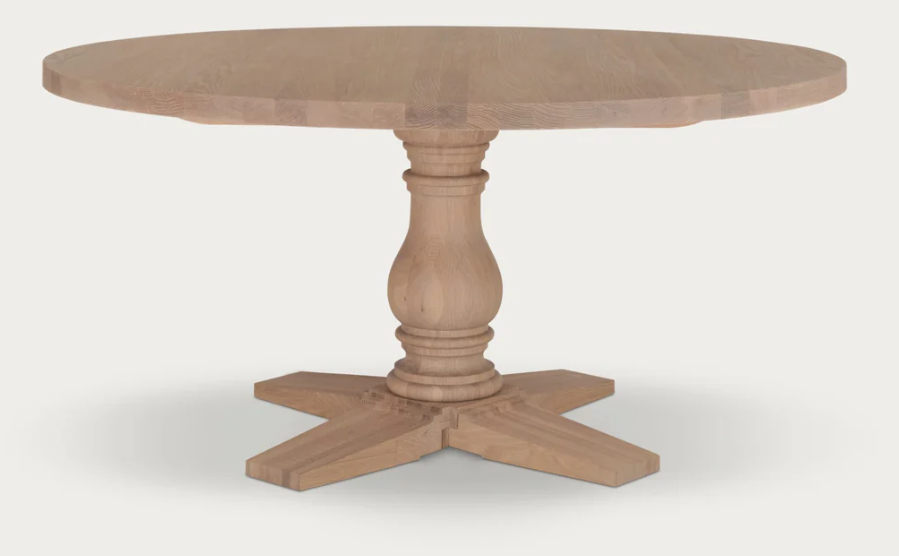 Balmoral Round Dining Table, Natural Oak