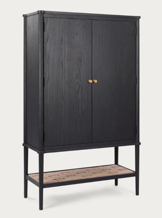 Frome Oak Drinks & Storage Cabinet, Warm Black