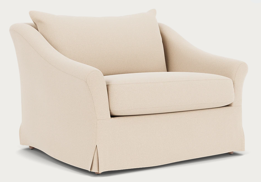 Long Island Loveseat in Heavyweight Linen Pale Oat